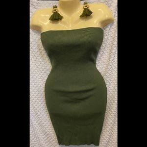 Strapless BodyCon Sweater Dress